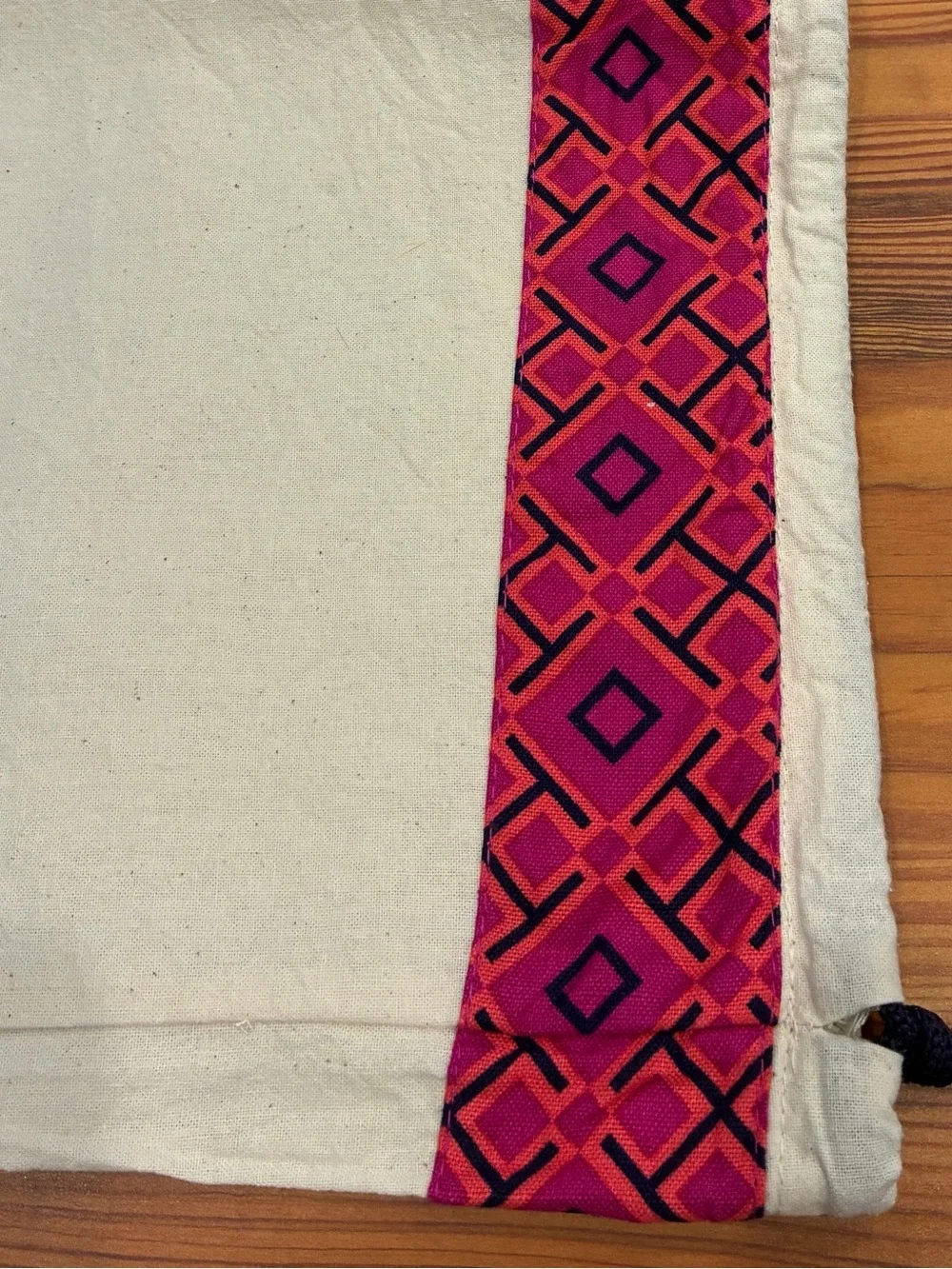 Tory Burch Pink Geometric Canvas Dust Bag with Gold Logo Charm